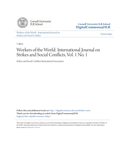 International Journal on Strikes and Social Conflicts, Vol. 1 No. 1