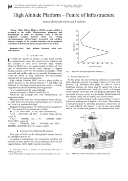 High Altitude Platform &ndash; Future of Infrastructure