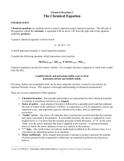 The Chemical Equation