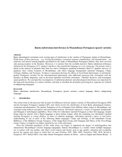 Bantu substratum interference in Mozambican Portuguese - M-ITI