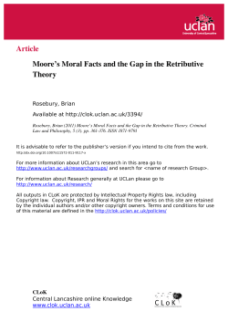 Article Moore`s Moral Facts and the Gap in the Retributive Theory