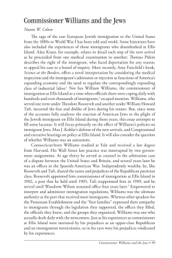 Commissioner Williams and the Jews