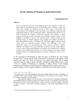 On the Making of Muslims in India Historically
