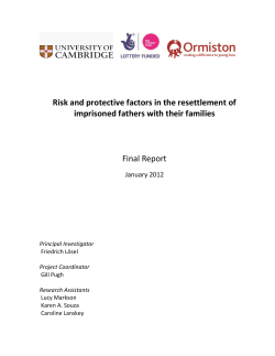 Risk and protective factors in the resettlement of imprisoned fathers