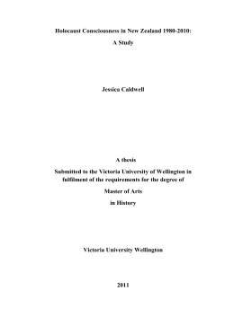 Holocaust Consciousness in New Zealand 1980