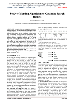 Study of Sorting Algorithm to Optimize Search Results