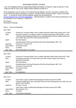 mid sussex district council list of planning applications registered