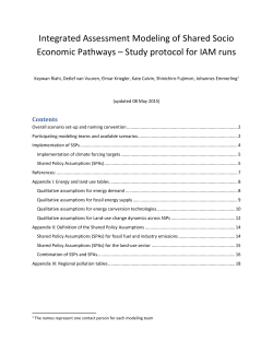 Integrated Assessment Modeling of Shared Socio Economic