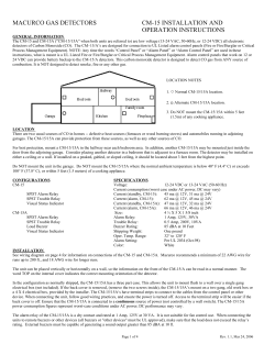 macurco gas detectors cm-15 installation and operation instructions