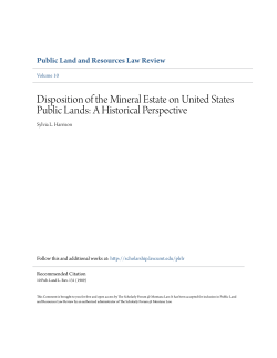 Disposition of the Mineral Estate on United States Public Lands: A