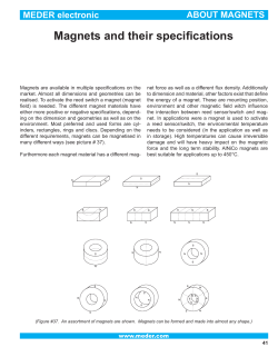 Magnets and their specifications - Standex