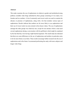 Abstract This study examines the use of euphemisms in
