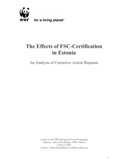 The Effects of FSC-Certification in Estonia