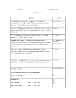 Division B 3th and 4th Grade Short Response Question Answer A