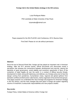 Foreign Aid in the United States strategy in the XXI century Luiza