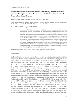 Landscape-related differences in diet, food supply and distribution
