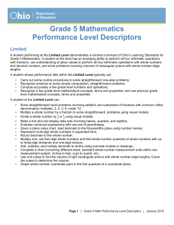 Grade 5 Mathematics - Ohio Assessment Systems