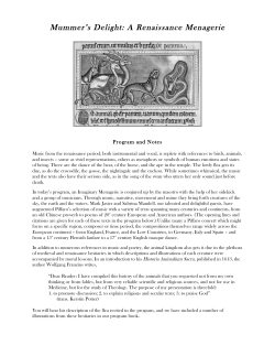 Mummer`s Delight: A Renaissance Menagerie