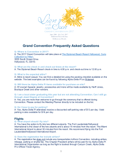 Grand Convention FAQ