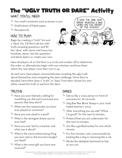 The &ldquo;UGLY TRUTH OR DARE&rdquo; Activity