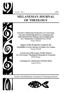 MJT 25-1 - Christian Leaders` Training College of Papua New Guinea