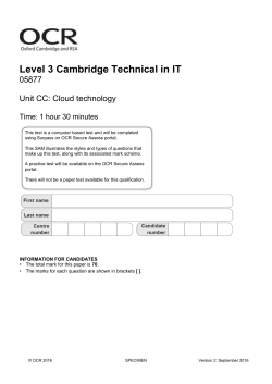 Unit CC: Cloud technology - Sample assessment material