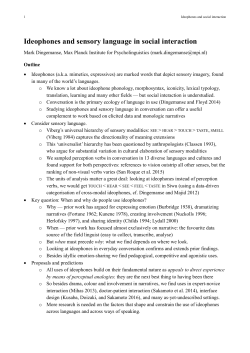 Ideophones and sensory language in social interaction