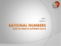 Rational numbers