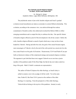 The polytheistic nature of pre-exilic Israelite religion and Israel`s