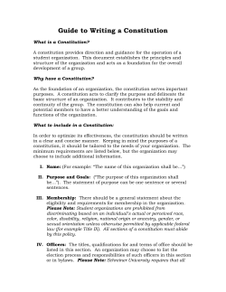 Guide to Writing a Constitution