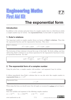 7.7 The exponential form
