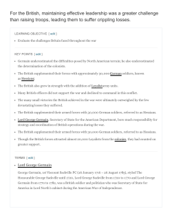 For the British, maintaining effective leadership was a