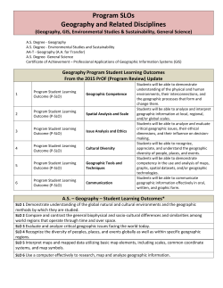 Program SLOs Geography and Related Disciplines