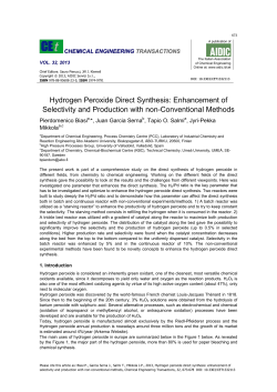 Hydrogen Peroxide Direct Synthesis: Enhancement of