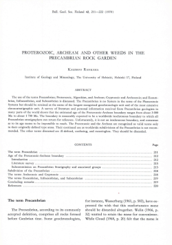 proterozoic, archeam and other weeds in the precambrian rock garden