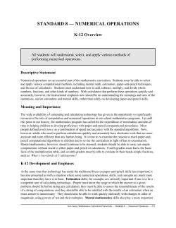 Mathematics, Numerical Operations