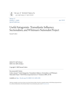 Useful Antagonists: Transatlantic Influence, Sectionalism, and
