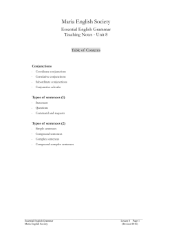 Conjunctions / Types of sentences