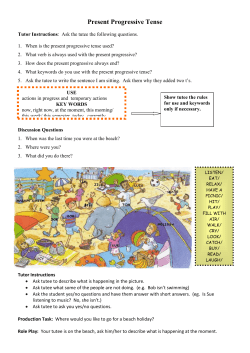 At the Beach Present Progressive