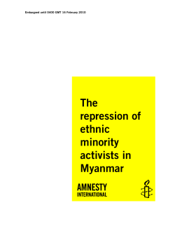The repression of ethnic minority activists in Myanmar