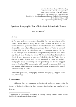 Synthetic Stratigraphic Test of Paleolithic Industries in Turkey