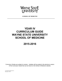Curriculum Guide - Wayne State University School of Medicine