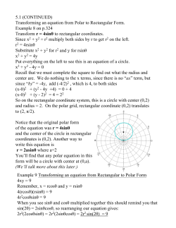 5.1 (CONTINUED) Transforming an equation from Polar to