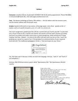 Syllabus, corrected March 24 - Jonathan Morse Class material