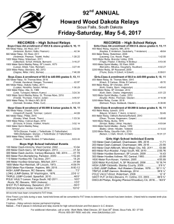 howard wood meet records - Howard Wood Dakota Relays