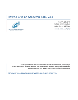 How to Give an Academic Talk, v3.1