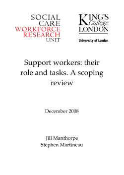 Support workers: their role and tasks
