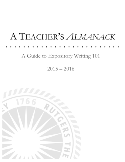 Almanack 2015 - Rutgers Writing Program