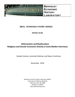Religious and Secular Economic Activity in Early Modern Germany