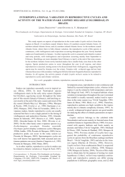 Interpopulational variation in reproductive cycles and activity of the